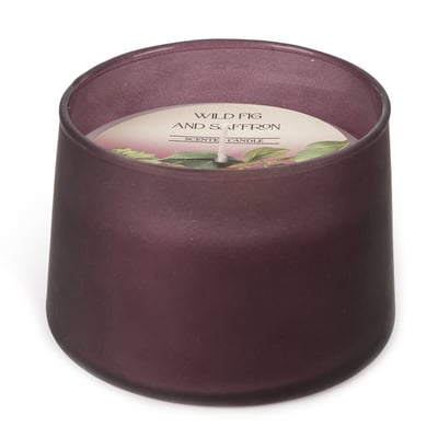Frosted Plum Glass Tapered Candle SO'HOME