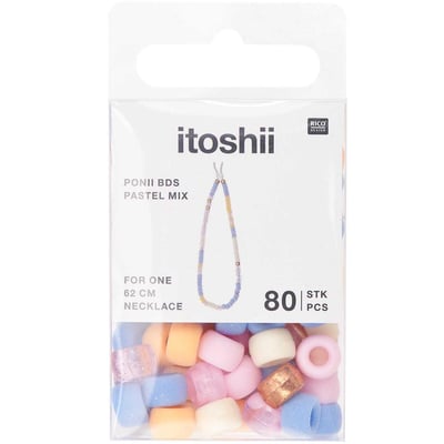 Itoshii pack de 80 perles Ponii pastel mix RICO DESIGN