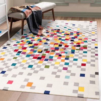 Tapis Chambre tissé motif géométrique EFFACT UN AMOUR DE TAPIS