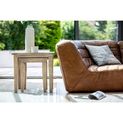 Table basse gigogne en bois recyclé naturel style campagne tradition 60 x 45 cm 2 pièces SALERNE PIER IMPORT