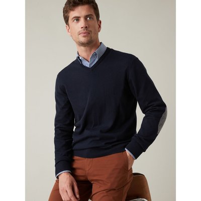 Pull col V coton, soie et cachemire CYRILLUS