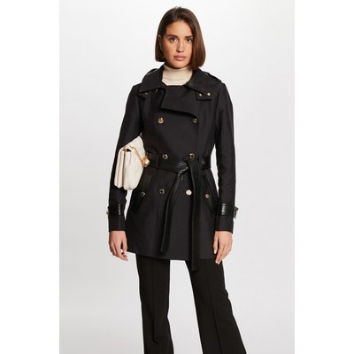 Trench détails simili cuir MORGAN