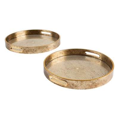Lot de 2 plateaux effet martelé ELYA ATMOSPHERA