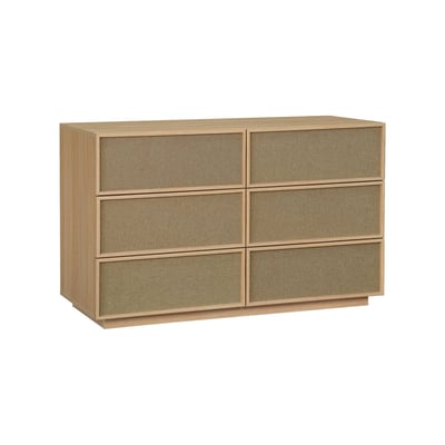 Commode de rangement décor bois et tissu 6 tiroirs KUBA SWEEEK