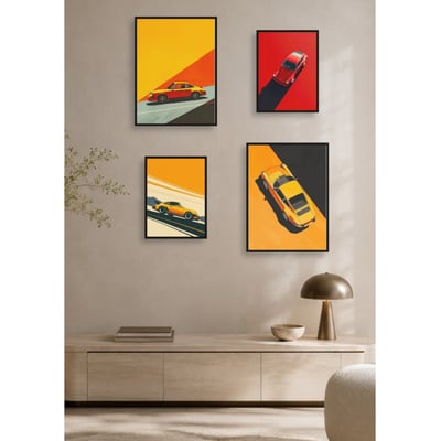 Pack d'affiches encadrées – Voitures L'AFFICHERIE