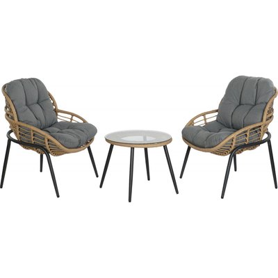 Tables et chaises de jardin en rotin (lot de 3) RECOLLECTION
