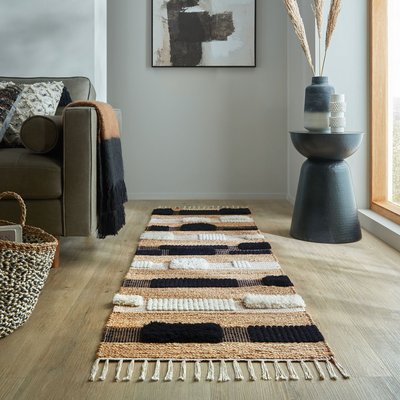 Tapis de couloir jute et laine MEDINA BLOCKS FLAIR RUGS