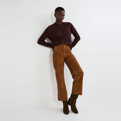Pantalon cuir marron femme La Redoute