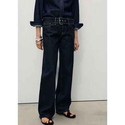 Jean droit taille basse ceinture MANGO