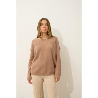 Pull Col Bateau Camel Chiné Ariana JUST CASHMERE