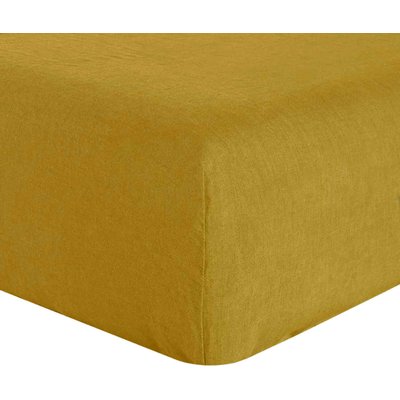 Drap housse lin lavé bonnet 40 cm uni, Signature BATON ROUGE