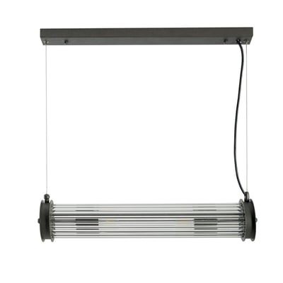 Suspension tube simple verre métal gris SIGNATURE