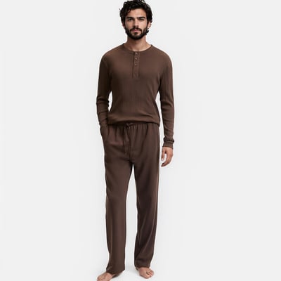 Pyjamas with Jersey Long Sleeve T-Shirt and Fleece Trousers LA REDOUTE COLLECTIONS