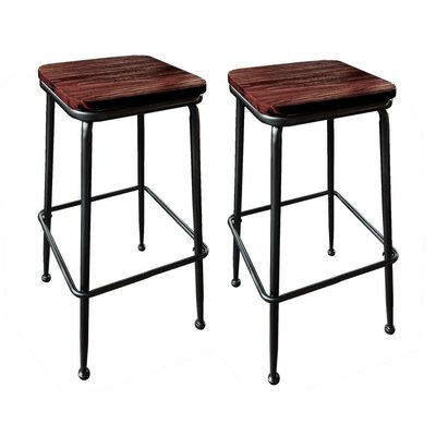 Tabourets en acier et bois - Lot de 2 - MONTANA MATHI DESIGN