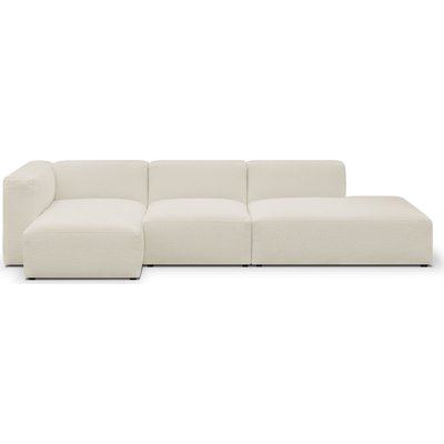 Canapé d'angle à gauche modulable 5 places en tissu bouclette - MODULO HOMIFAB