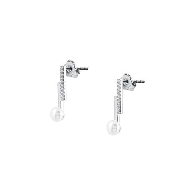Boucles d'oreilles en argent 925 et perle de culture PERLE DE NUIT