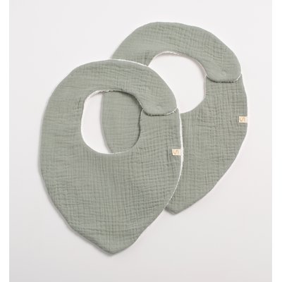 Lot de 2 bavoirs en gaze de coton SAUTHON