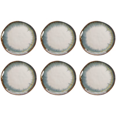 Lot de 6 assiettes plates en faïence, ORGANIC KARE DESIGN