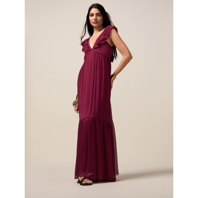 Robe longue réalisée en voile de soie mélangée OLTRE