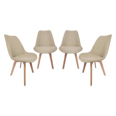 Chaise scandinave bois de hêtre et tissu (lot de 4) NILS SWEEEK