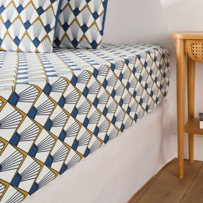 Drap housse percale, Elisa bleue LA REDOUTE INTERIEURS
