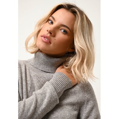 LILLY pull col roulé nuage chiné en cachemire JUST CASHMERE