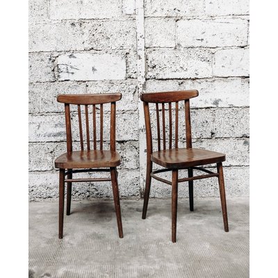 Paire de chaises en bois Claude N°175 - Bon état DEBONGOUT