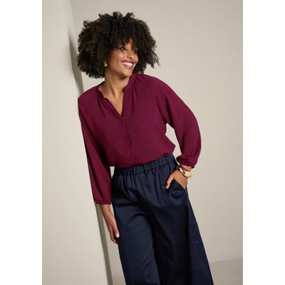 Blouse fluide à col mao LOLALIZA