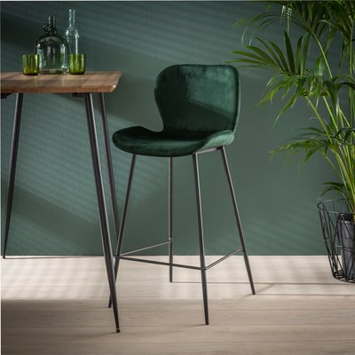 Chaise de bar en tissu velours doré MELBOURNE (lot de 2) PIER IMPORT