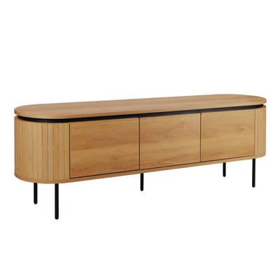 Meuble TV 160 cm en mélaminé, HEMERA OVIALA