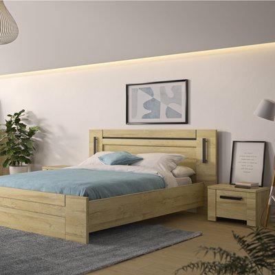 Lit led sensitive avec ses 2 chevets TERRE DE NUIT