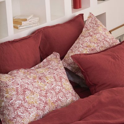 Taie d'oreiller en percale de coton, BRUME BLANC CERISE