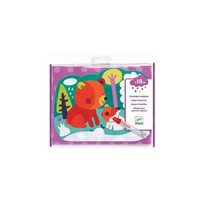 Coloriage a l eau cache dans les bois DJECO