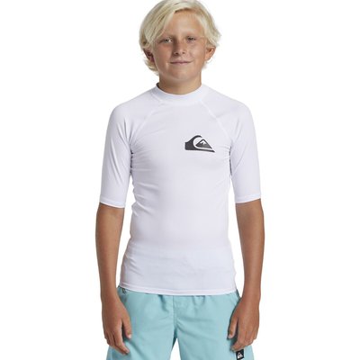 Recycled UV Protection T-Shirt with Logo Print and Short Sleeves QUIKSILVER