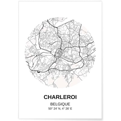Affiche Carte Charleroi L'AFFICHERIE