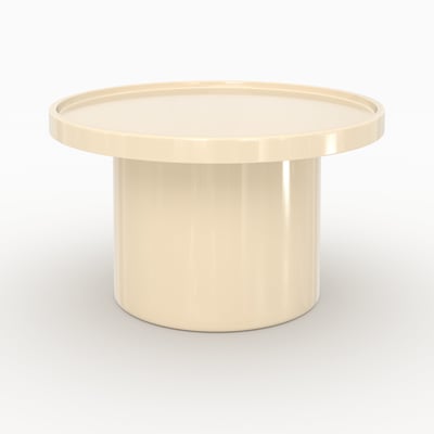 Table basse laquée blanche en MDF, D70 cm - NORA MAISON PAVANE