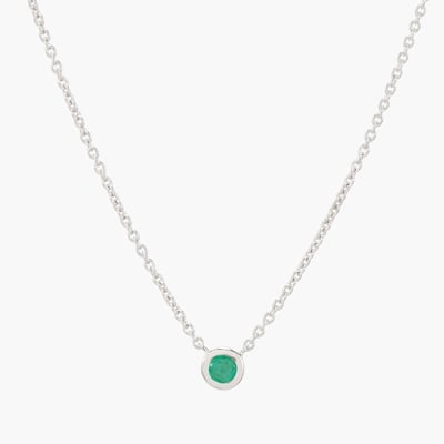 Collier argent 925 serti d'une pierre d'Emeraude BALABOOSTE