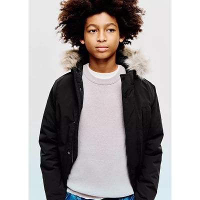 Anorak matelassé capuche imitation fourrure MANGO KIDS