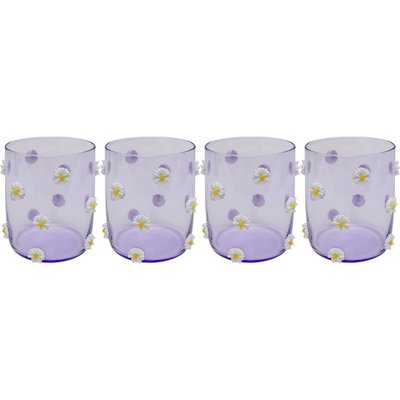 Lot de 4 verres à eau, PARTY FLOWERS KARE DESIGN