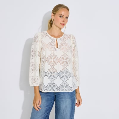Blouse fluide ajourée GRAIN DE MALICE