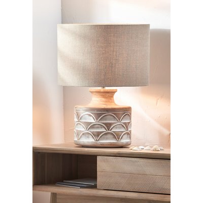 Large Carved Wood Table Lamp Base SO'HOME