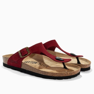 Tongs en cuir suédé MERCURE pour femme BAYTON