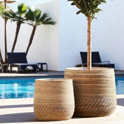 Cache-pot en rotin pour grandes plantes (lot de 2) PIER IMPORT