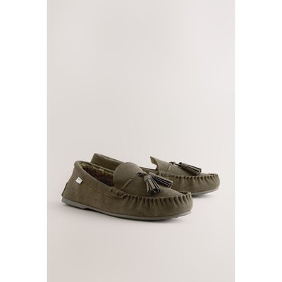 Chaussons style mocassins en daim avec glands NEXT