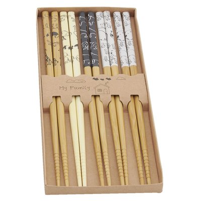 5 paires de baguettes chinoises en bambou AUBRY GASPARD