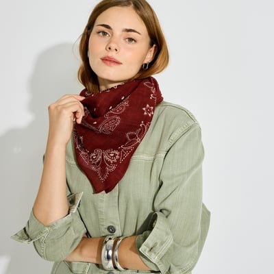Foulard carré imprimé bandana GRAIN DE MALICE