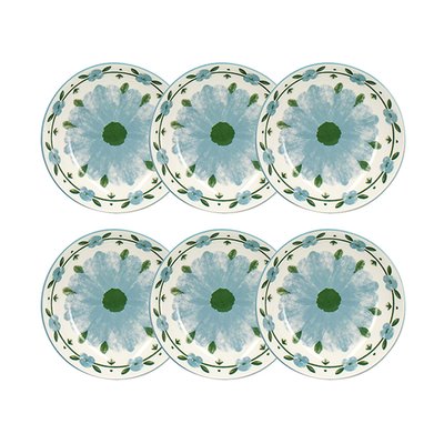 Lot de 6 assiettes creuses 20cm en porcelaine, PRIMAVERA NOVASTYL