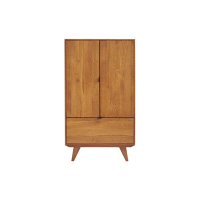 Buffet haut rétro en bois 2 portes 1 tiroir L80 H140 noir - MALLET HELLIN, DEPUIS 1862
