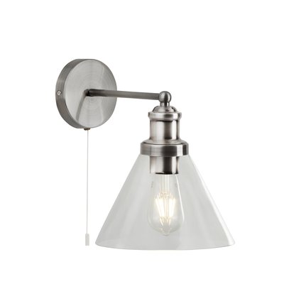 Silver and Glass Pyramid Wall Light SO'HOME