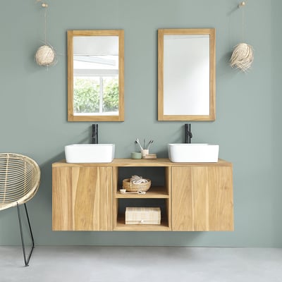 Meuble de salle de bain en teck massif 135 cm  NOA BERAH GETAH